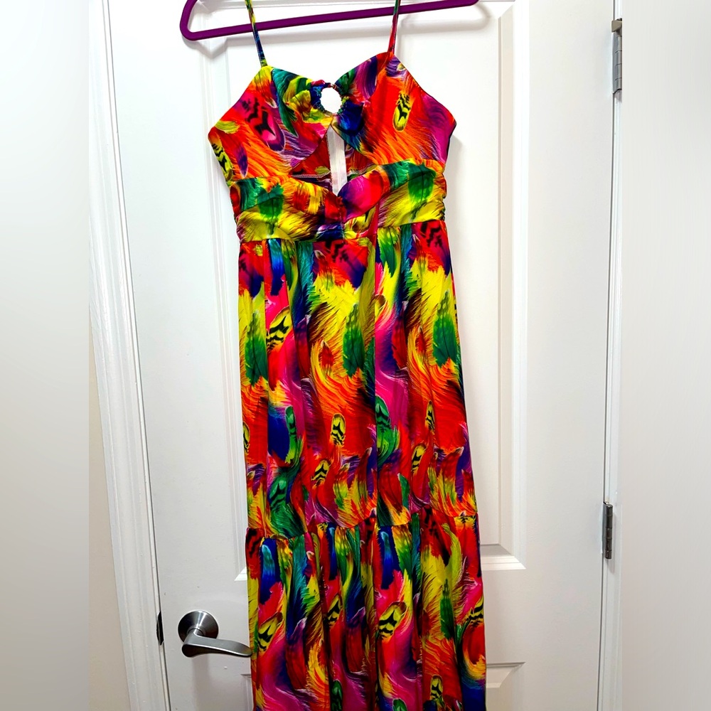 NIB Women’s Metamorphosis Girl Long Vibrant Sexy Summer Maxi Dress. Size Large - Picture 7 of 12